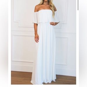 BELLA AND BLOOM - OFF SHOULDER MAXI DRESS: WHITE